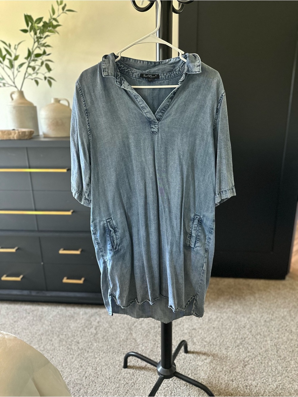 Velvet Heart Washed Denim Blue Tunic Dress